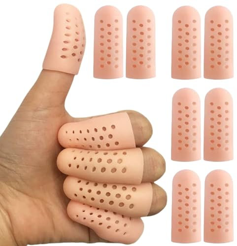 KLLJ Protector de Dedos de Gel Transpirable,10PCS Protectores de Dedos,Protectores de Dedos de Gel,Mangas de Dedo,para dedo gatito,Agrietamiento de dedos,Artritis de dedos y más