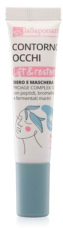 La Saponaria | Contorno de Ojos Ecológico, Sérum Orgánico en Gel con Efecto Lifting y Restaurador Natural, Ideal para Pieles Maduras, 15 ml