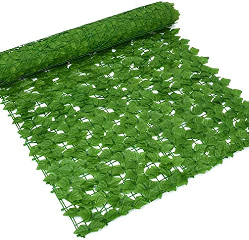 Valla de privacidad de hiedra artificial para almacenamiento de garajes, mejora la privacidad y crea una pared verde. Ideal para exteriores. 100 x 100 cm