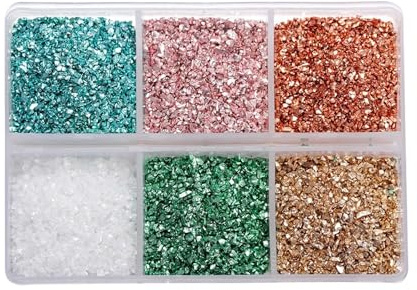 CSFFA 30g/ask krossade glasstenar hartsfyllning oregelbunden trasig sten for DIY epoxihartsform hantverk nagelkonst dekorationsmaterial(Style 14)