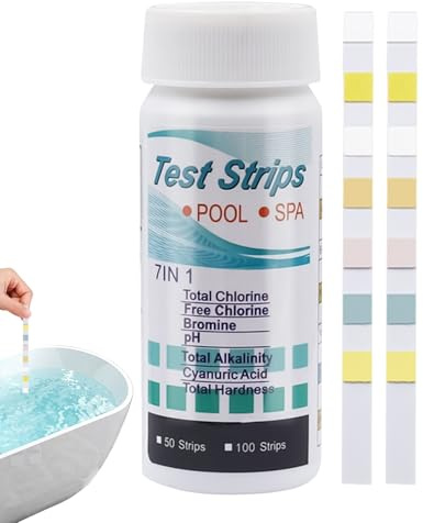 Tiras Reactivas Para Agua de Piscina,Kit Pruebas Acuario 100 Unidades - Papel Multifuncional Para Agua Dulce Y Salada De Spas Y Estanques