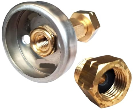 ZaTeChS Adaptador para Bombonas de GLP - 21,8 mm LH 1/14 - Con Válvula de Retorno - incluye adaptador de 20 mm - Recarga Segura de Bombonas de Camping