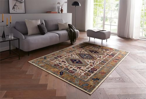 Taracarpet Moderner Luxus Kurzflor Orientteppich Bauern Muster Vintage -Style mit 3D Hoch-Tief-Struktur – ideal für Wohnzimmer, Schlafzimmer und Esszimmer grün 240x340 cm