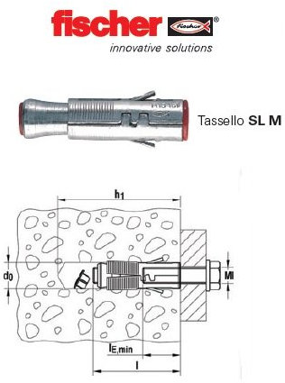 1 boîte (16 pièces) chevilles Fischer pour charges lourdes SLM 12/1 boîte (16 pièces) Fischer Steel Anchor High Performance SLM 12.