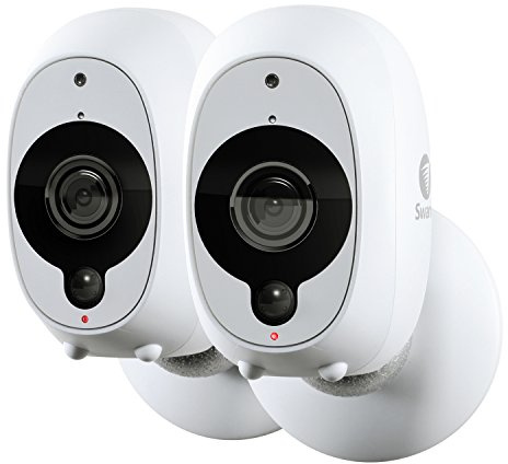 Swann Smart Wireless Indoor/Outdoor HD CCTV Security Camera Kit with Night Vision, White, Pack of 2