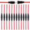 FULARR® 12Pcs Professionale 6X30mm In-Linea Vite Tipo Vetro Tubo Portafusibile, 32V 20A AGC Fusibili Scatola con 16 AWG Cavetto, per Fast-Soffiato Vetro Fusibile –– Nero