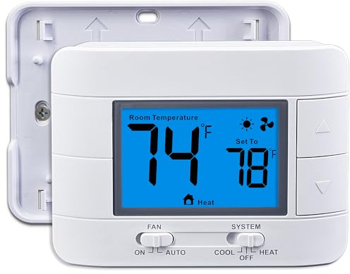 Aowel Non-Programmable Thermostats for House, Single-Stage 1 Heat/ 1 Cool, Simple Thermostat