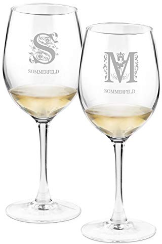 Maverton Weingläser mit Gravur für Paare 350 ml - 2er Wein Gläser Set - personalisierte Geschenke - Rotweingläser Weißweingläser - Hochzeitsgeschenk - Weihnachtsgeschenke - Hochzeitstag
