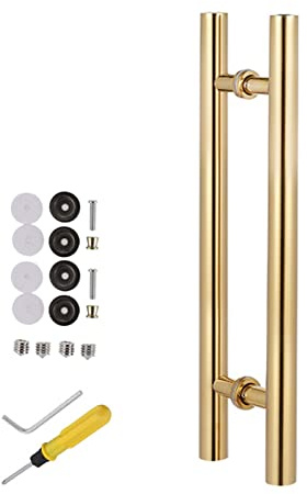 Fienile Maniglia Porta/ Maniglie Porte Oro Maniglione Per Porta D'ingresso Grande, Moderna Maniglia Per Cancello A Doppia Faccia Per Porta Scorrevole In Vetro Per Doccia E Porta A Filo, Con Raccordi
