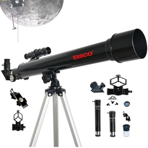 TASCO Spacestation Télescope réfracteur 600 x 50 mm pour Adultes et débutants Noir