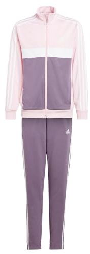 adidas Mixte enfant Essentials 3-Stripes Tiberio Track Suit, Clear Pink/White/Shadow Violet/White, 15-16 Years