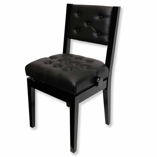 icefree Adjustable Piano Chair Bench with Back Support,Black Piano Stool Music Bench