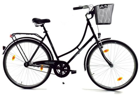 T&Y Trade 28 Zoll Damen Holland City Rad Fahrrad Bike CITYFAHRRAD DAMENFAHRRAD HOLLANDFAHRRAD HOLLANDRAD Rücktrittbremse 1 Gang Beleuchtung STVO Rücktritt Enur Schwarz