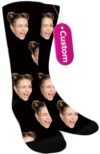 Bemaystar Calcetines Personalizados con Foto para Cumpleaños Aniversarios y Más