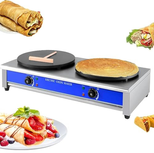 2800w elektrisk pannkaka-crepe-maskin, kommersiell crepe-maskin, med 400 mm gjutjärnsplatta, elektrisk spistillbehör, även för att laga ägg, omeletter och tunnbröd,110V
