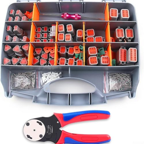 Kit connettore DT 338PcS, connettore per cavi automobilistici con strumento di crimpatura, connettori elettrici automobilistici impermeabili per costruzioni, automotive e silvicoltura