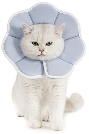 Avont Cat Cone XS justerbar mjuk E-krage, grå | XS passar 10–16,5 cm djup 8,6 cm mjuk andningsbar anti-slick-vattentålig lätt att rengöra