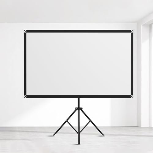 HJXGQJM Écran De Projection sur Pieds 60/72 Pouces，Écran pour Projecteur Intérieur Et Extérieur pour Films Ou Présentations，Écran sur Trépied HD Premium sans Pli 16:9, avec Sac De Rangement(60)