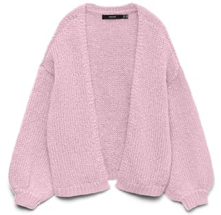 VERO MODA Femme Vmmaybe Ls Open Cardigan Noos, Rose/Motif Parfait, M EU