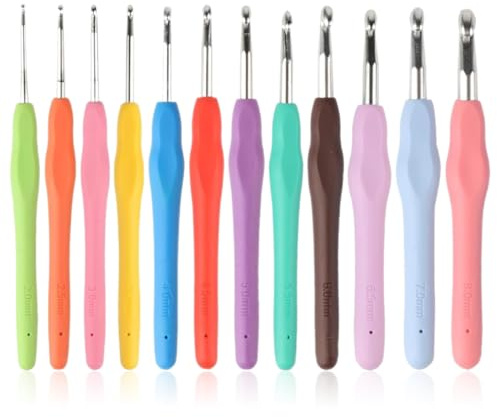Uncinetto Set, 12 pz Generic Uncinetti, Crochet kit di Dimensioni Complete, Kit Uncinetto per Principianti, 2mm-8mm