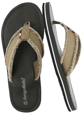 AX BOXING Infradito Uomo Ciabatte Estive Pantofole Sandali da Spiaggia e Piscina Comode Verde con frange EU 44