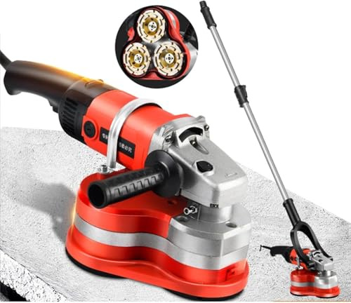 Amoladora de Piso Eléctrica de Diamante Multifuncional, 3800W con 3 Ruedas de Diamante para Molienda Sin Polvo, Pulido y Desincrustación en Materiales como Concreto, Mármol, Piedra