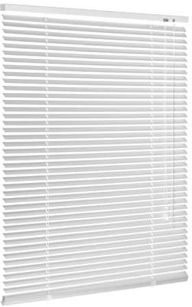Persiana de aluminio blanca/persiana veneciana plisada enrollable en muchos tamaños 40/45/50/55/60/65/70/75/80/85/90/95/100/110/120/130/140/150/160x130 o 160 o 220 o 240 cm (ancho x alto), metal, weiss, 80x220 (B x H in cm)
