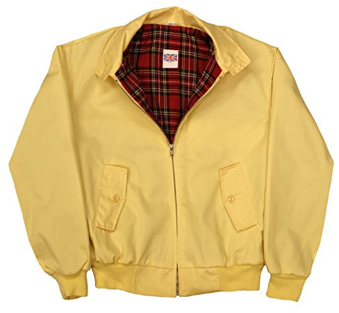 Harrington Jacket with Tartan Lining - Yellow (L)