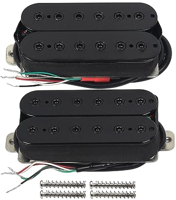 FLEOR Alnik 5 Hals- und Steg-Pickup-Set für E-Gitarre Double Coil Humbucker Pickups-Schwarz