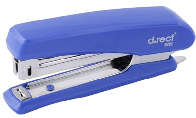 D.RECT 5221 Heftgerät, Hochleistungsheftgerät, Büroheftgerät, Industrieheftgerät, Tischheftgerät, Hefter 20 Blatt, Tacker für Büro, Heftgerät für den Schreibtisch, Blau