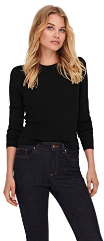 ONLY ONLSALLY L/S Puff Pullover KNT Noos, Suéter pulóver De Las Mujeres, Black, L