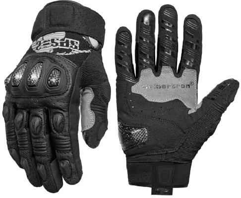 Seibertron SPS-2 Handschuhe Unisex Touchscreen Straßenrennen Motorrad MTB Sport BMX MX ATV Mountainbike Fahrrad Offroad/Dirt Fahrrad-Motocross Vollfinger Adult Black M