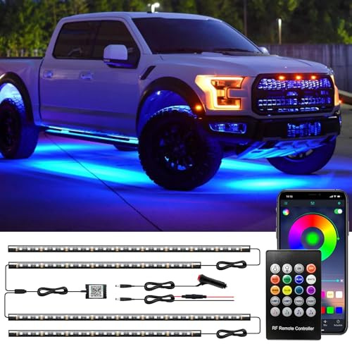 Underglow Kit for Car, Led Underglow Lights with App and Remote Control, 16 Million RGB Colors, 29 Preset Modes, Music & DIY Mode, Under Car Led Lights Exterior for SUVs, Trucks, DC 12V