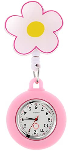 ULTECHNOVO Rollo de Insignia Reloj de Solapa Esenciales Accesorios para Enfermeras Reloj de Enfermera para Enfermera Reloj de Bolsillo Lindo con Patrón Animal Bobina Señoras