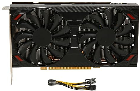 Vikye 8 GB GDDR6-Grafikkarte, 128 Bit 1717 MHz 1750 MHz PCI Express 4.0 X8 Gaming-Grafikkarte HD-Multimedia-Schnittstelle mit Zwei Lüftern (RX5500XT 8G DDR6)