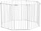 PawHut Barrière de sécurité barrière de Protection cheminée Parc enclos Chien Pliable modulable 8 Panneaux avec Porte Hauteur 90 cm Blanc