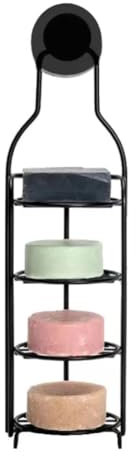 xinbai Seifenhalter für Duschwand, 4 Etagen, rund, Seifenregal mit Hakenschale, Edelstahlstange, Dusche, Badezimmer, selbstentleerend, rostfrei, leistungsstark, kein Bohr