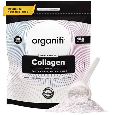 Organifi Collagen Powder - Fuller Hair, Stronger Nails, and Radiant Skin - Replenish and Rebuild Your Body - Gluten-Free, Dairy-Free, and Soy-Free Hydrolyzed Multi Collagen Peptides, 30 Servings