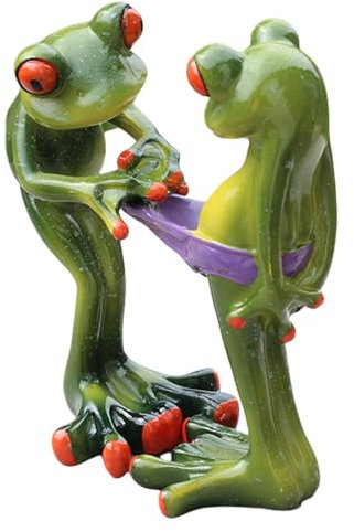 Comical Frogs - Frog Yoga Pose - Frog Figurine Toy | Frog Yoga Posture Sculpture | Funny Frog Statue | Unique Animal Shelf Decoration | Couple Lover Frog Garden Ornament for Living Room & Home