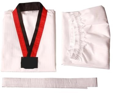 LSNNMU Trajes Judo Trajes de Judo, Traje de Taekwondo for Hombres y Mujeres, Traje de Karate de algodón y poliéster, Uniformes Blancos de Taekwondo, Conjunto de Trajes de Karate y Judo(110cm)