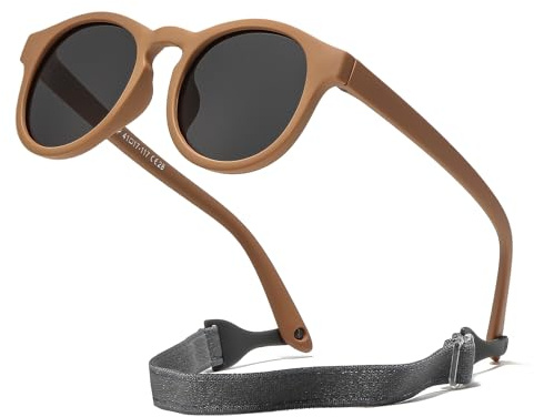 Suertree Gafas de sol polarizadas para bebé, 0-3 años, silicona, gafas de sol para niños, flexibles, anti UV400, lente ultra ligera, protección UV al aire libre, unisex, marrón C28, marrón