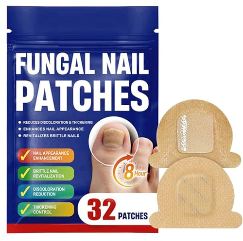 fungalss Nagellappar, 32 st nattlig tå Funqus lappar, nagelreparation för skadade naglar, förbättrarNagelutseende, vitaliserar spröda naglar, minskar missfärgning och tjocklek för tånagel