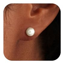 ZNBOH Boucles d'oreilles Perle Femme Argent 925 Or Clous d'oreilles Mariage