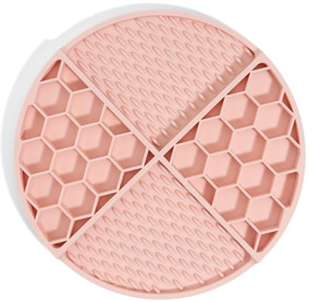 Tsophreniq Plaque à lécher en silicone pour animaux de compagnie avec motifs texturés pour ralentir rapidement les consommateurs Comprend un couvercle de rangement pour garder et voyager calmant