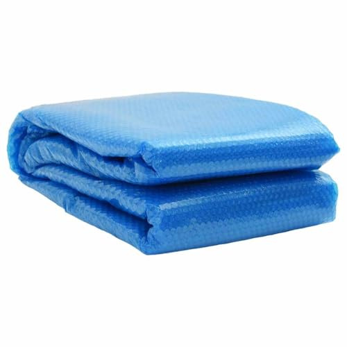 GeenYuu Rektangulärt poolskydd 600 x 400 cm PE blå med luftkammare, solfilm för pooler, UV-beständig, rivbeständig, vattentät, isoleringsmatta för sommar och vinter i trädgården