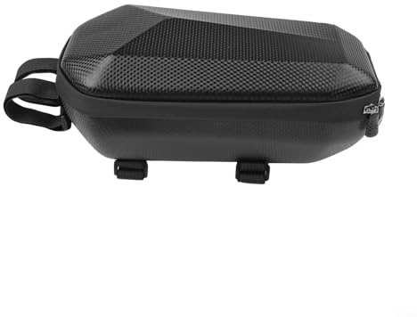 Bolsa para patinete eléctrico, funda rígida para manillar de bicicleta, impermeable EVA + funda de almacenamiento de poliuretano, cremallera de 180 grados, color negro (4 L)