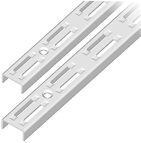 Element System 10001-00001 Classic Regalsystem WANDSCHIENE 2-reihig – stabile Aufhängeschienen zur flexiblen Montage von Regalsystemen, ideal für Wandregale, Stahl, Weiß, 50 cm, 2 Stück