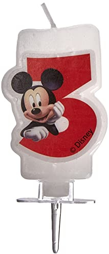 Procos Mickey Mouse Club House 3 83151 Number Candle Red/White
