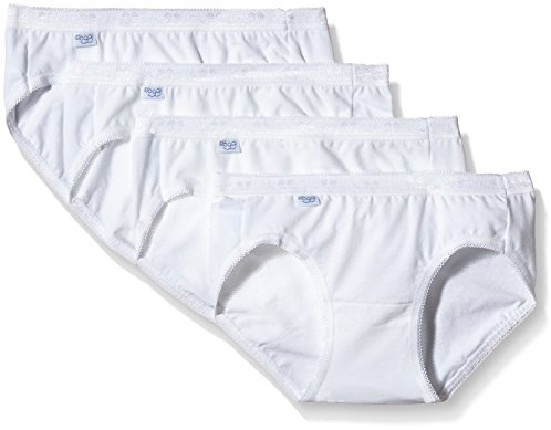 Sloggi Basic+ Mini 4P Slip, Pacco da 4 , Donna, Bianco(White 0003), IT 2 EU 40