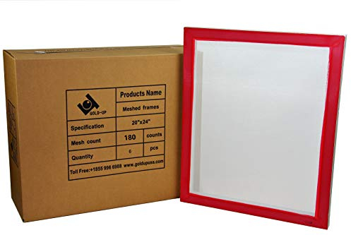 Siebdruckrahmen aus Aluminium, vorgespannt, 180 weiße Maschen, 50,8 x 61 cm, 6 Stück